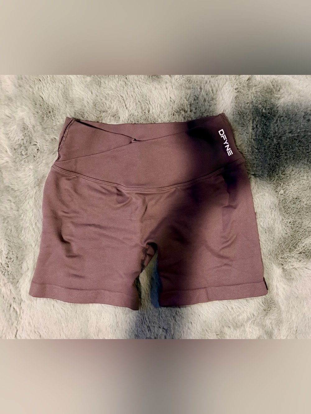 High-Rise Women's Workout Shorts — Brown